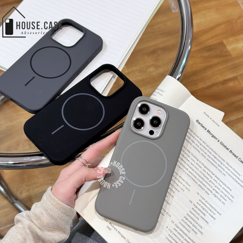 Macaron Pastel Liquid Silicone Case Magsafe Anti Noda iPhone 11 12 13 14 15 16 PRO MAX Casing Velvet