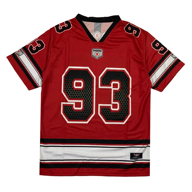 Jersey Streetwear Number 93 Merah / Jersey Retro / Jersey Rugby / Jersey Hockey / Vintage / NFL / Bo