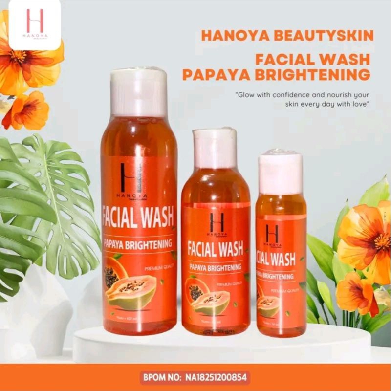 [ KEMASAN BARU ] HANOYA FacialWash Papaya Brightening BPOM | SabunPapaya Cair