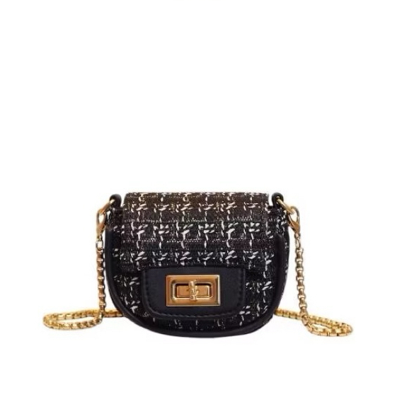 FIYA-Tas Mini Tas Koin Tweed-Slempang Wanita Tali ulir Top Mini