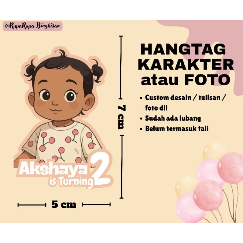 

Hangtag Ulang Tahun Karakter/Foto uk. 5 x 7 cm