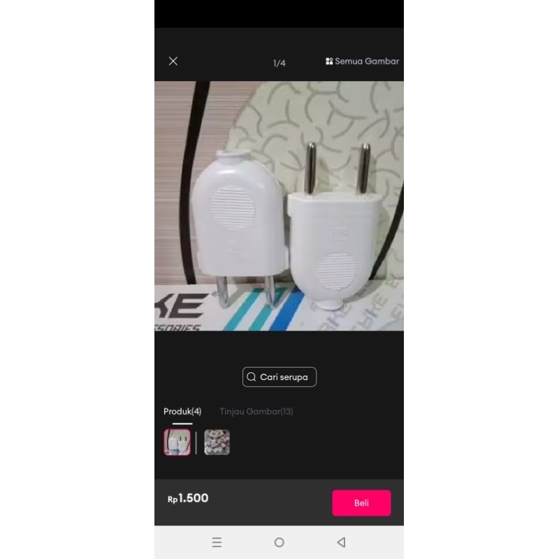 Steker Colokkan Gepeng ERKE ST 388 PUTIH - SNI model UTICON bkn BROCO
