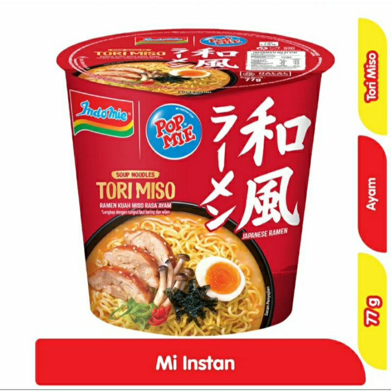 

Pop mie Instan Premium Tori Miso Japanese Ramen Cup 77g