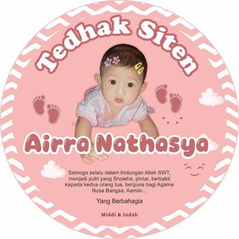 

Stiker Dundunan Sticker Tasyakuran Tedhak Siten Stiker Cup Bubur Cadil isi 24 pcs