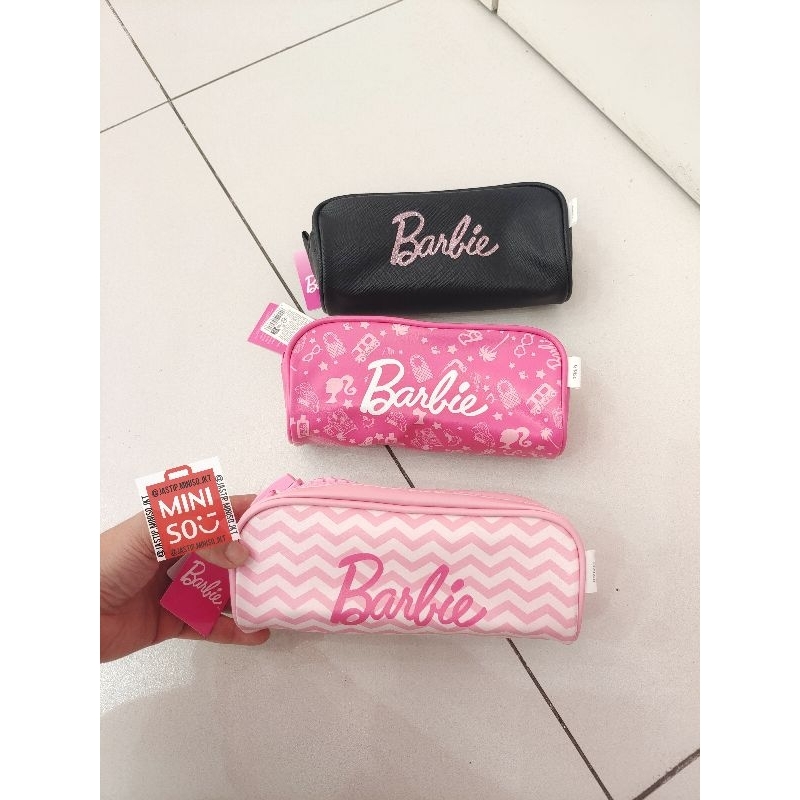 

MINISO Big Zipper Stationery Case BARBIE Collection (sz.21x5.5x8cm) Black / Bright Pink / Soft Pink