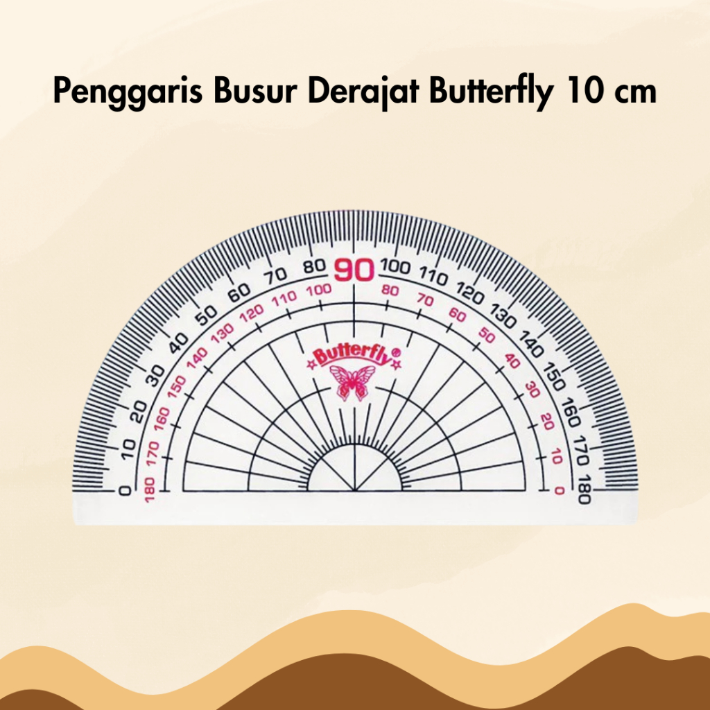 

Penggaris Busur Butterfly Derajat 180/10 Cm