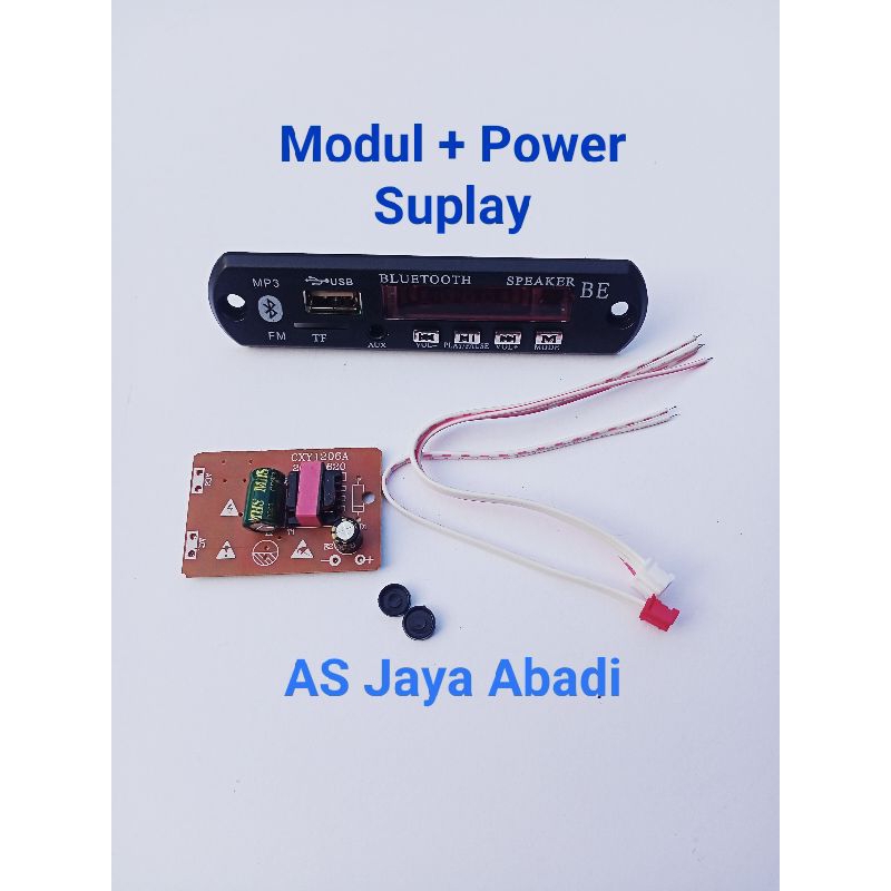Modul Bluetooth kit mp3 Usb AUX FM RADIO 12V original + Power Suplay  1 Ampere