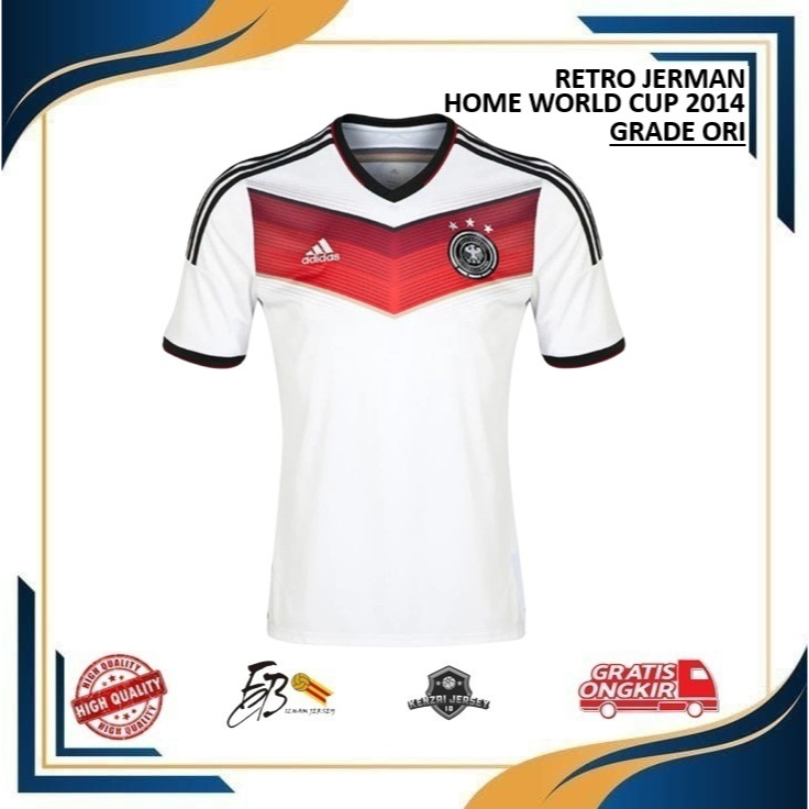JERSEY BOLA RETRO JERMAN HOME KLASIK 2014 GRADE ORI HIGH QUALITY JUMBO XXL 2XL