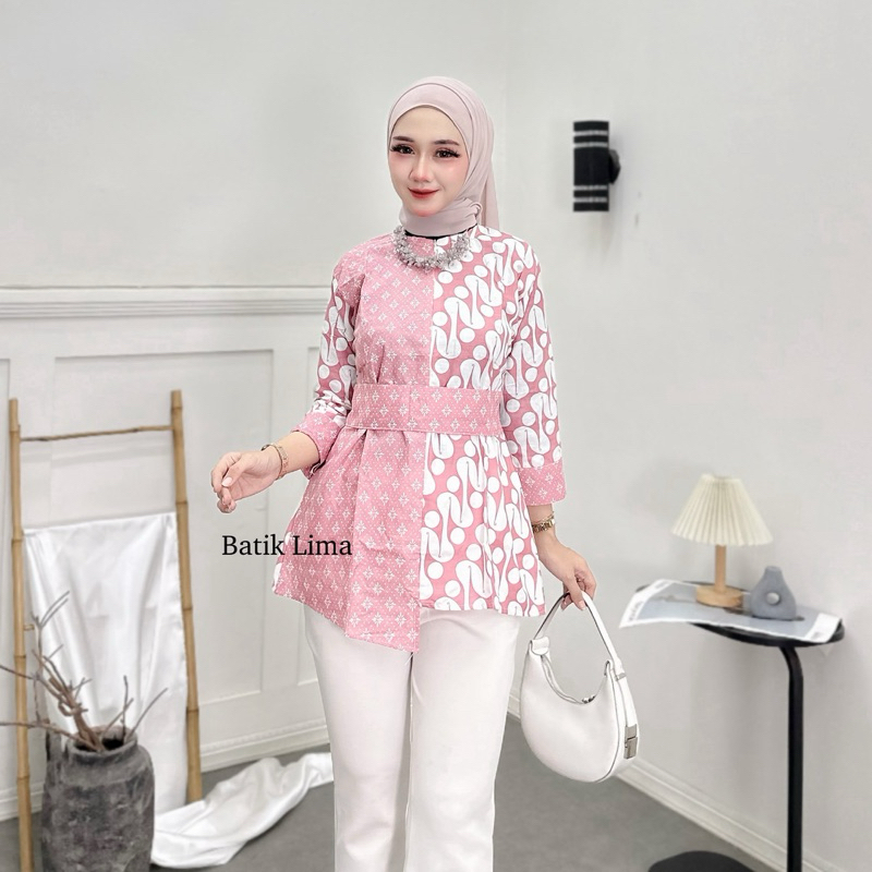ATASAN BATIK WANITA MOTIF KOMBINASI BAJU BATIK WANITA MOTIF KEKINIAN MODEL MODERN (senokawung)