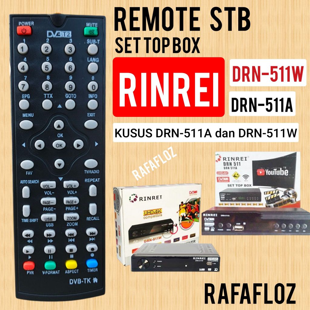 Remote stb set top box RINREI DRN-511A / DRN-511W