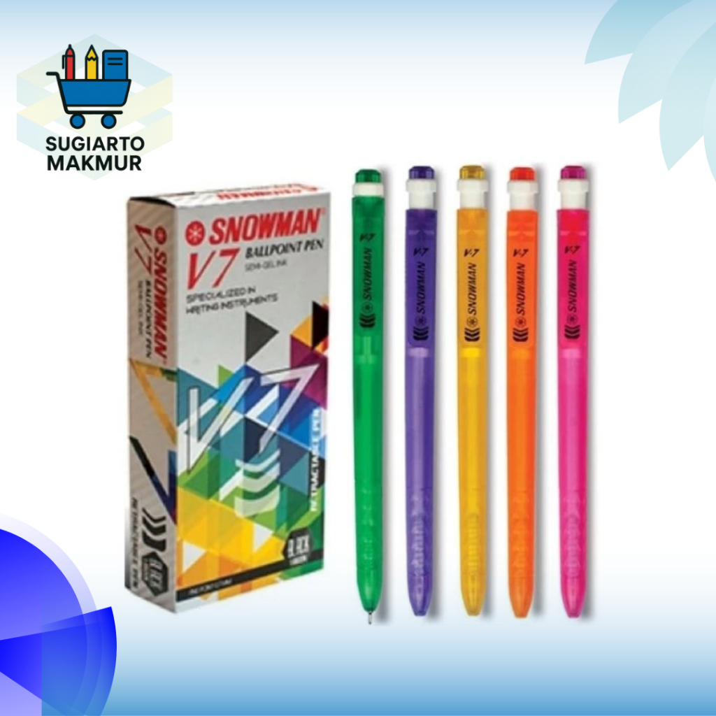 

Ballpoint Pen V7 Snowman Per 12 Pcs/1 Lusin / PULPEN SNOWMAN V7 0.7MM (1PACK) MURAH | PS01