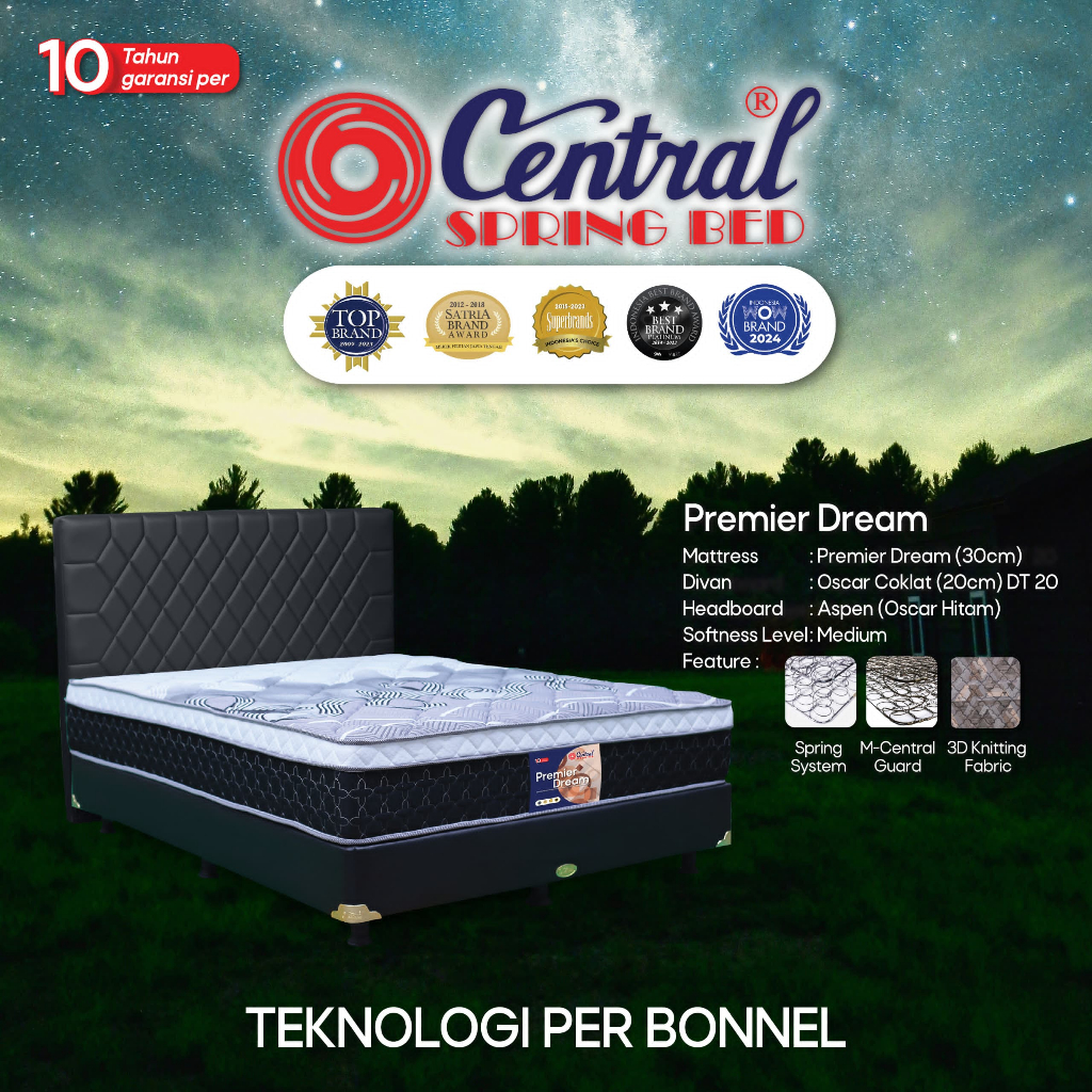 SPRING BED CENTRAL PLUS MATRAS PREMIER DREAM 180X200