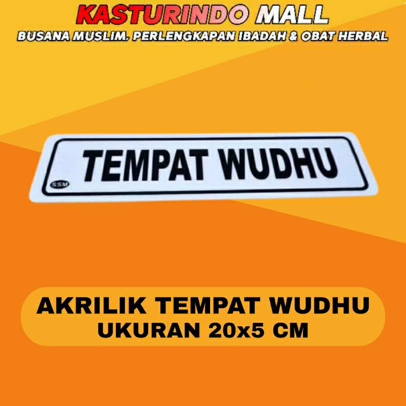

Papan Akrilik Tempat Wudu / Wudhu Informasi Islami Size 20x5 Cm