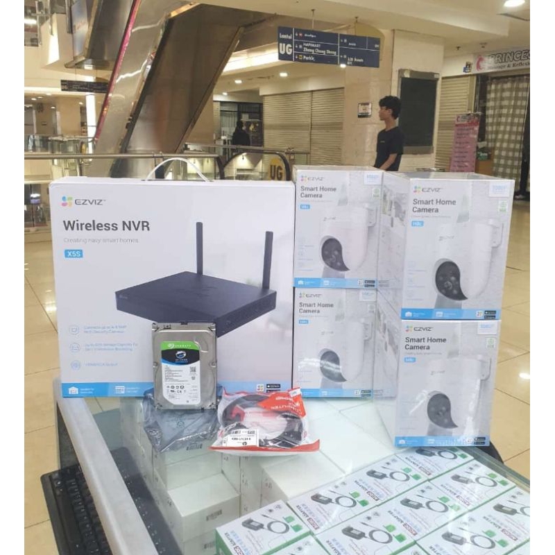 PAKET CAMERA EZVIZ 4CHANNEL 4CAMERA HARDISK 1TERA