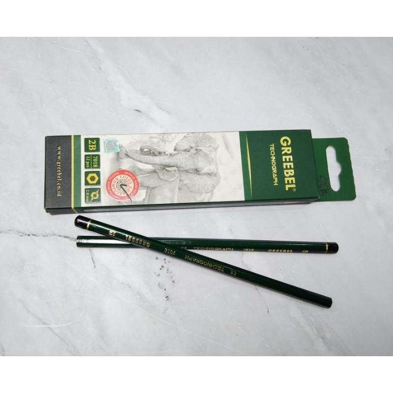 

PENSIL GREEBEL 2B ISI 12 PCS / PENSIL 2B 2.8 MM / PENSIL UJIAN - GREEBEL
