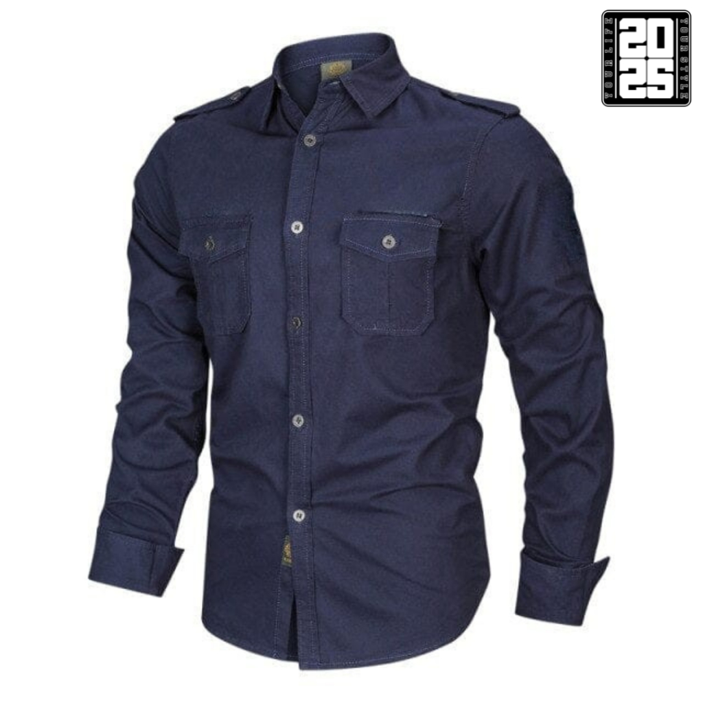 Kemeja Tactical Pria Navy Lengan Panjang / Kemeja Pria Lengan Panjang / Kemeja Tactical Pria / Kemej