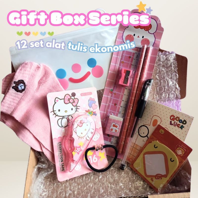 

gift box set alat tulis 12 in 1 stationery / hampers ultah cewek
