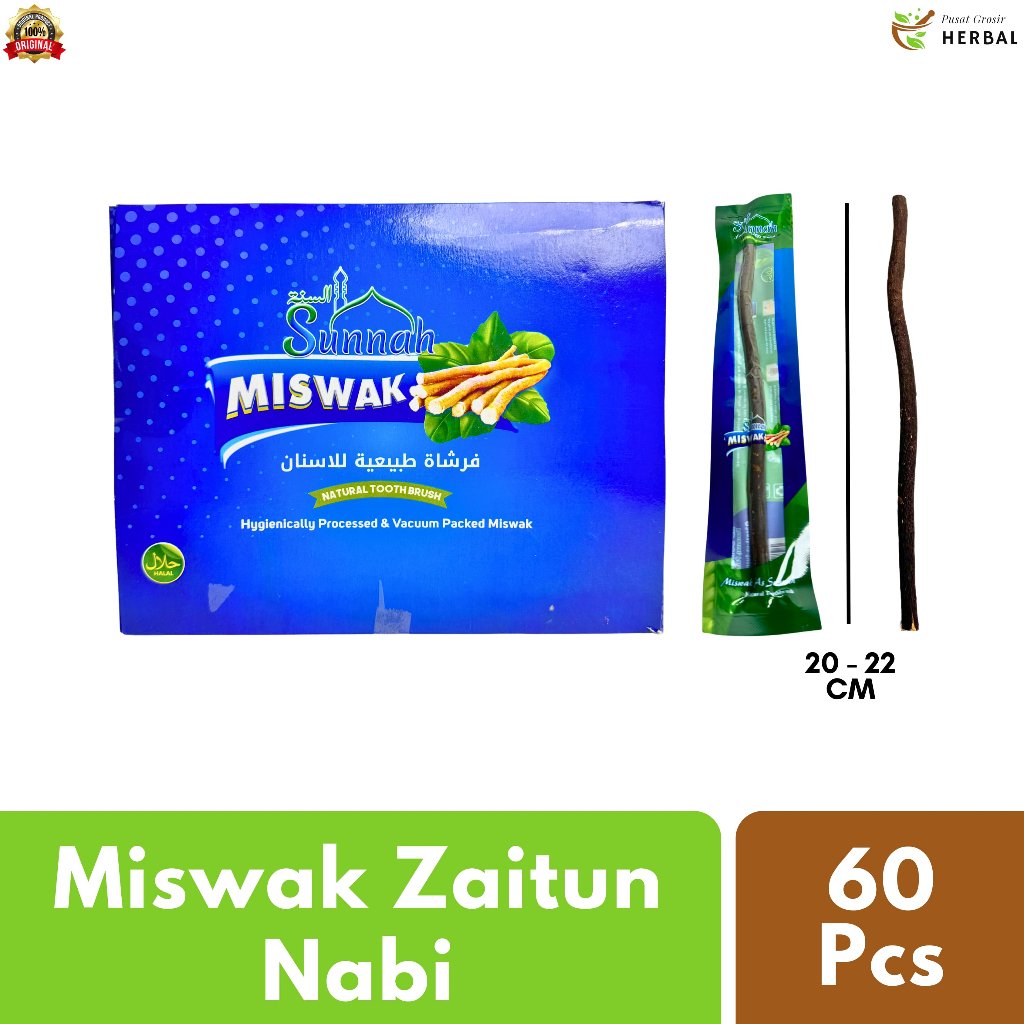 Siwak Zaitun Hitam Original 100% Asli Rasulullah 1 Box Kayu Miswak Arab Penghilang Bau Mulut Premium