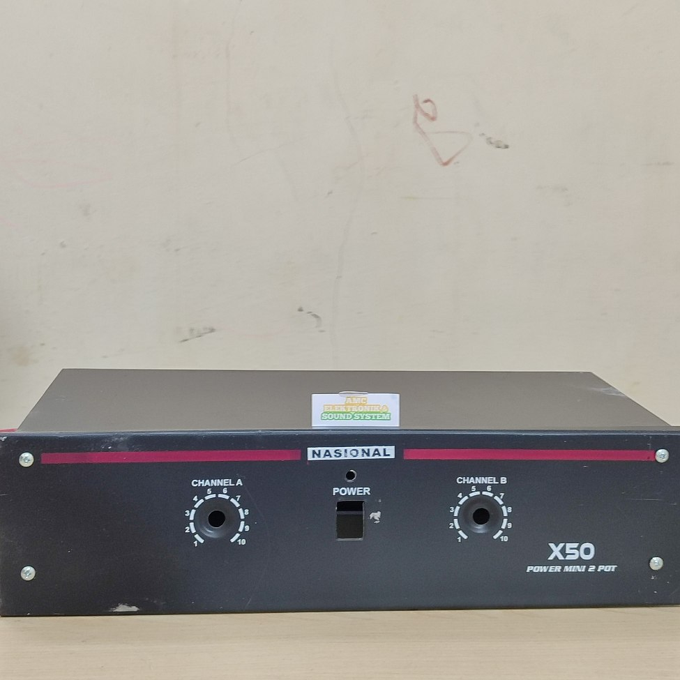 BOX POWER MINI AMPLIFIER SOUND SYSTEM NASIONAL X50 2 POTENSIO