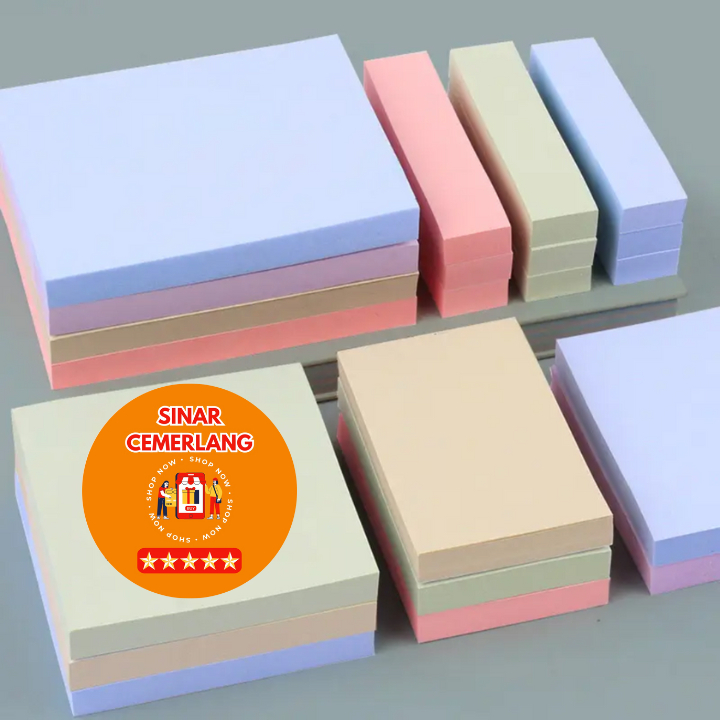 

SC 100 Lembar MORANDI Color Sticky Note Memo Label Sticker Bookmark Warna-warni Note Pad Stationery Sekolah Office Supplies