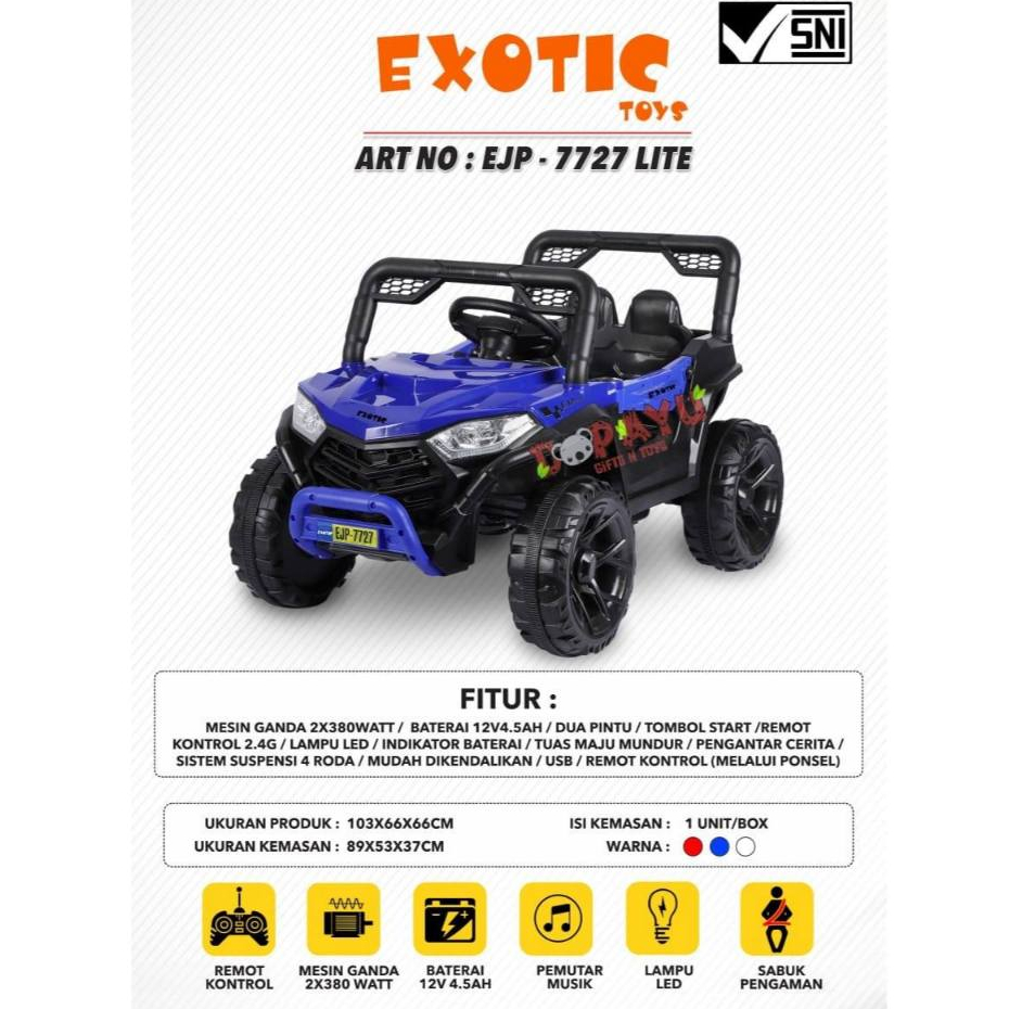 Mobil Anak Jeep EJP-7727 Lite Exotic EJP7727 2 Dinamo Murah Mainan Kendaraan