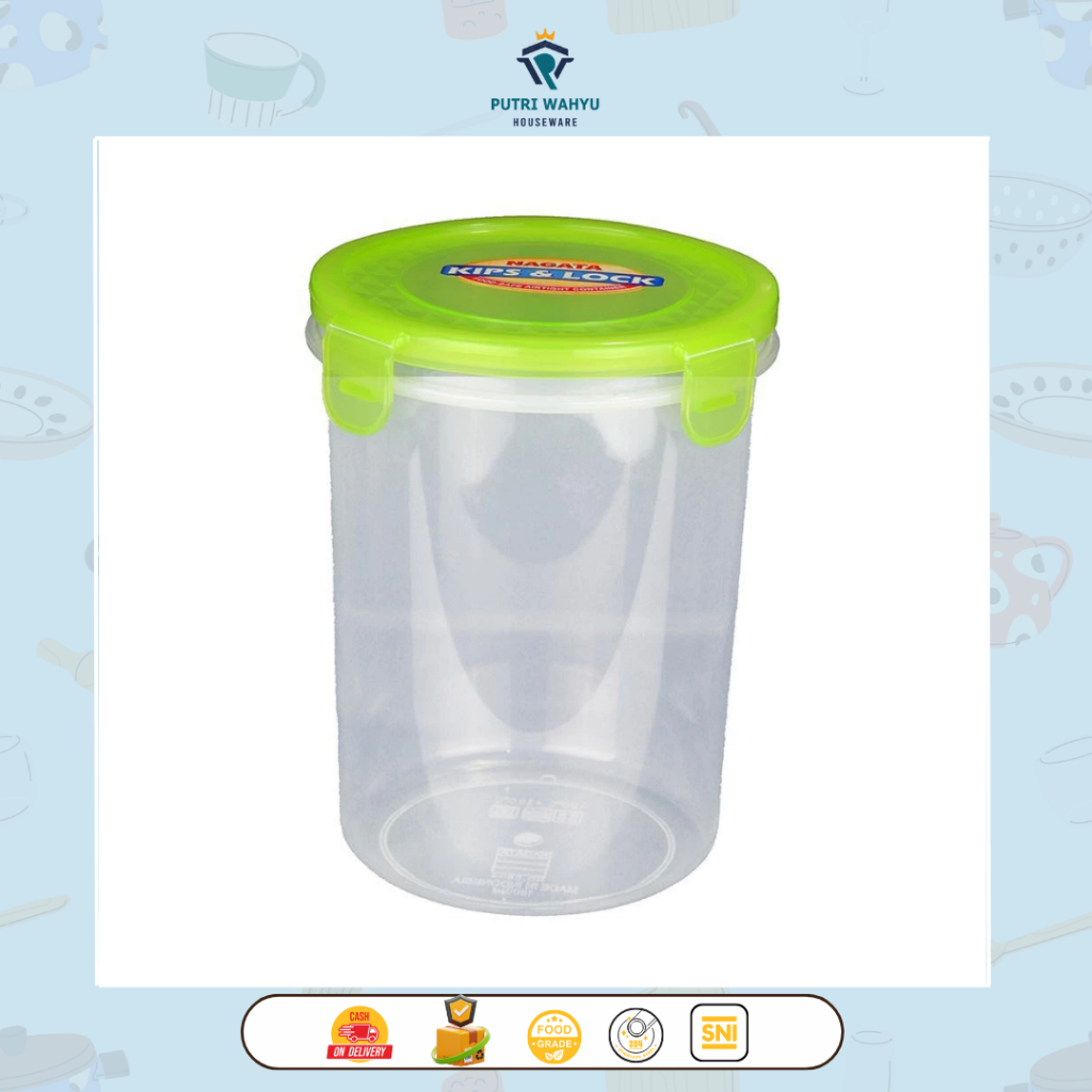 Nagata Toples Bulat / Food Container (NGT 06-4)/Kapasitas 1500ml. Tahan suhu -20derajat sampai 120de