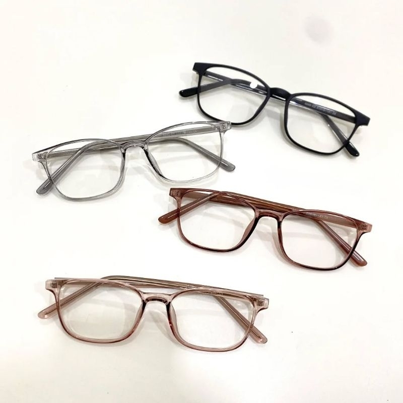 kacamata bluecromic Minus Plus dan silinder pria wanita model frame kotak kecil kode frame 8245 NORM