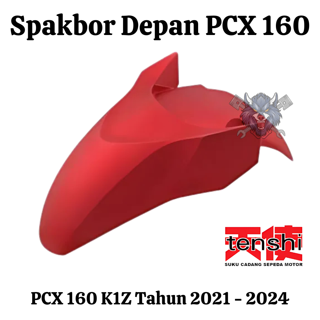 Spakbor depan Front fender PCX 160 New K1Z Hitam Putih Merah doff Hitam doff 2020 Sampai 2023 MERAH 