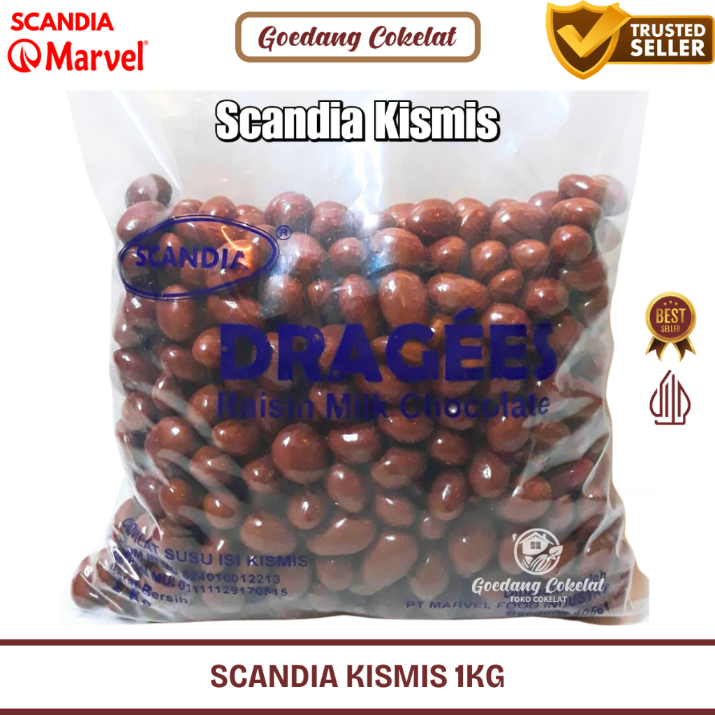 

Coklat Scandia Kismis Raisin Coklat Susu Isi Kismis Premium Kemasan 1 Kg