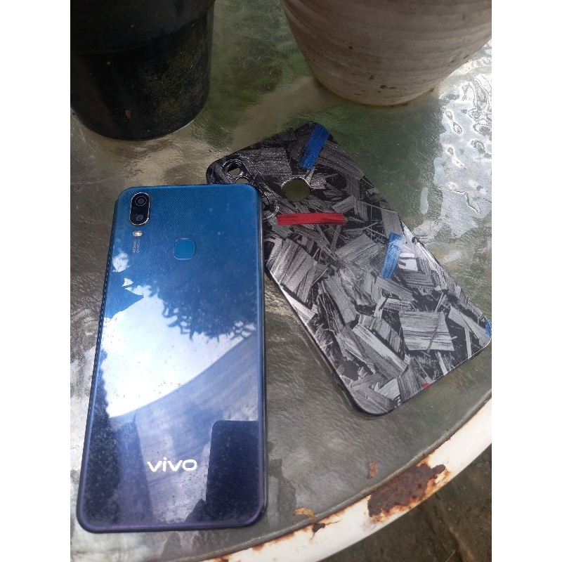 Soft Case Carbon Celup bluered Vivo Y12i,Softcase Model Bluered