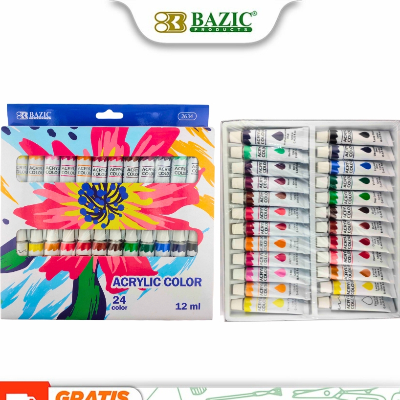 

Bazic Acrylic/Akrilik Color 12ml 24 Colors