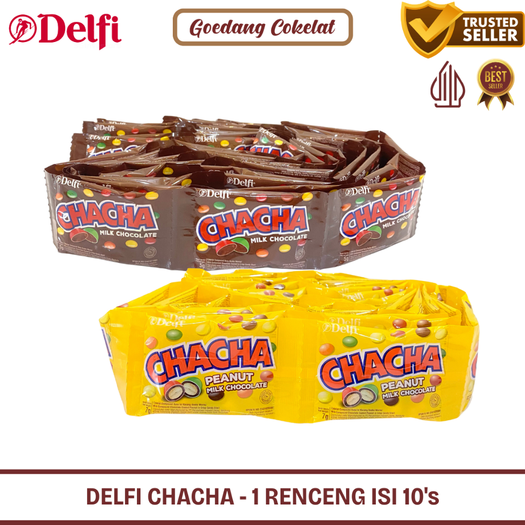 

Delfi Coklat Chacha Peanut Milk Chocolate 1 Renceng Isi 10 pcs