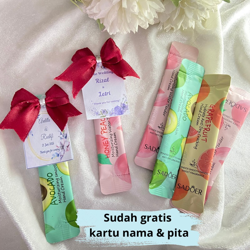 Souvenir Hand Cream mini (sachet) / Souvenir Wedding/Tasyakuran