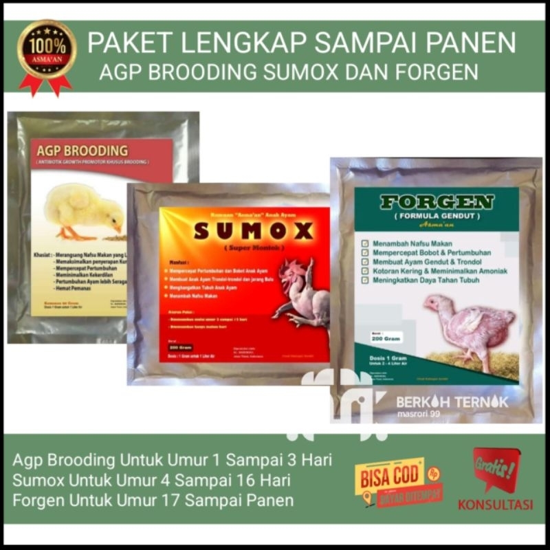paket agp broding - sumox forgen - Vitamin broiler - suplemen ayam - agp broding broiler