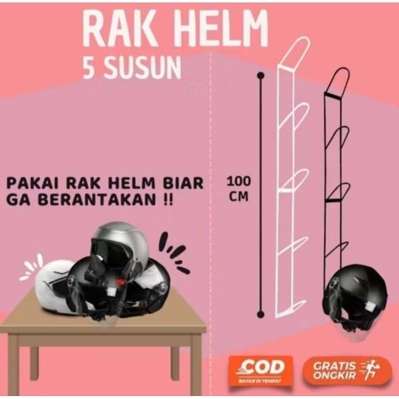 RAK HELM SUSUN 5 / GANTUNGAN HELM SUSUN 5