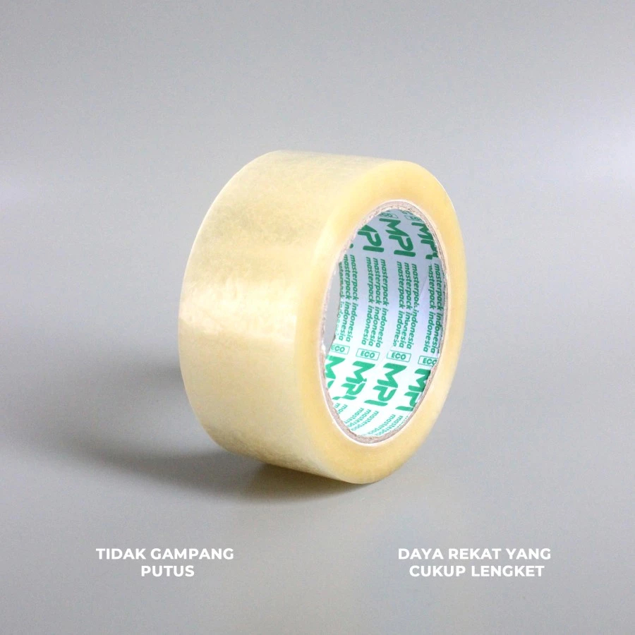 

Lakban Bening Ukuran 45 mm x 100 Yard Kualitas Bagus Dan Tidak Mudah Putus Merek MPI FLY HOME