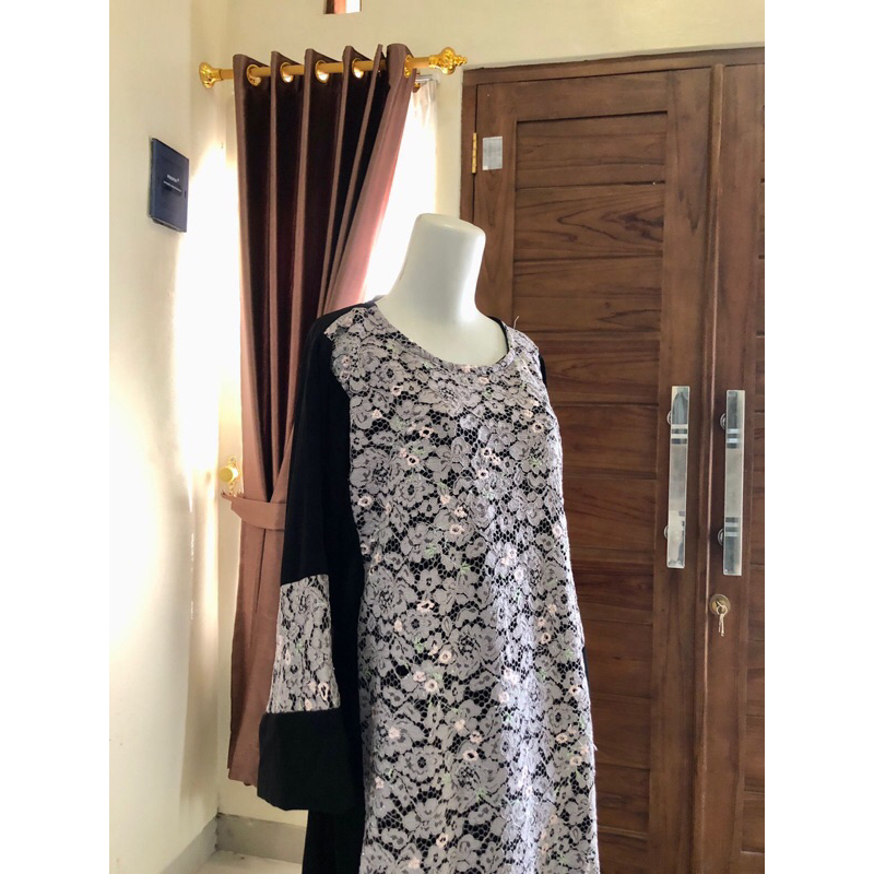 [MASOOMA] GAMIS PANJANG SILK ARMANI MOTIF PREMIUM | ABAYA SILK