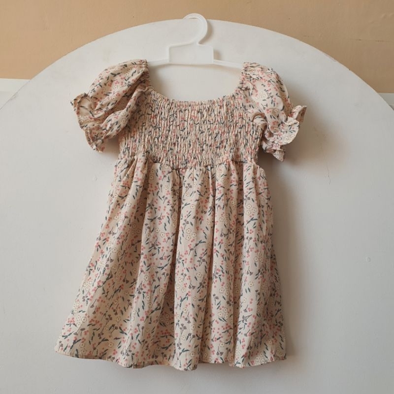 Smocked Dress Preloved Baby Girl Anak Perempuan dress 1-2 tahun