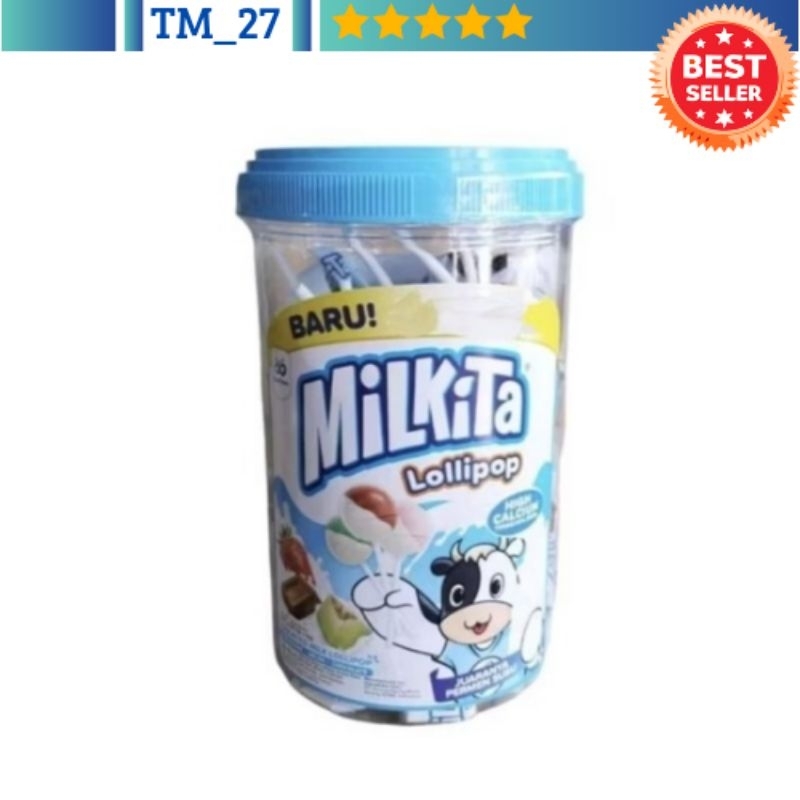 

Milkita permen susu Lolipop toples isi 30 pcs