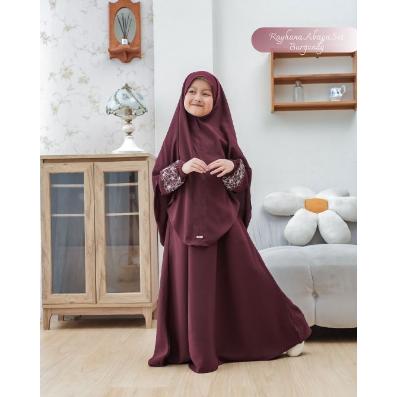 LIMITED UMMA.DAILY RAYHANA ABAYA SET GAMIS BORDIR SET BERGO FREE CADAR GAMIS ANAK PEREMPUAN USIA