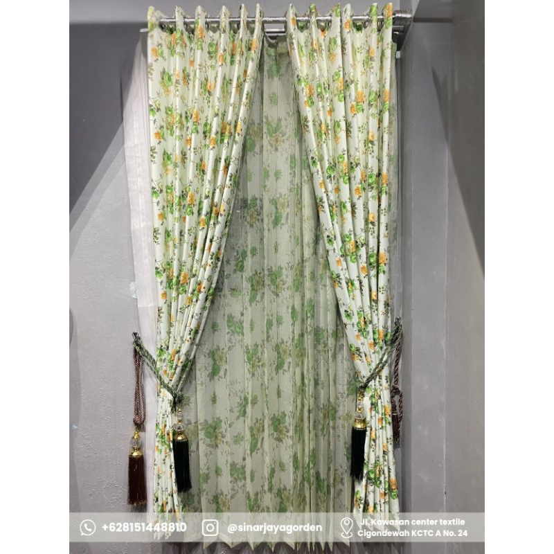 Gorden jendela minimalis motif bunga gorden pintu motif bunga.