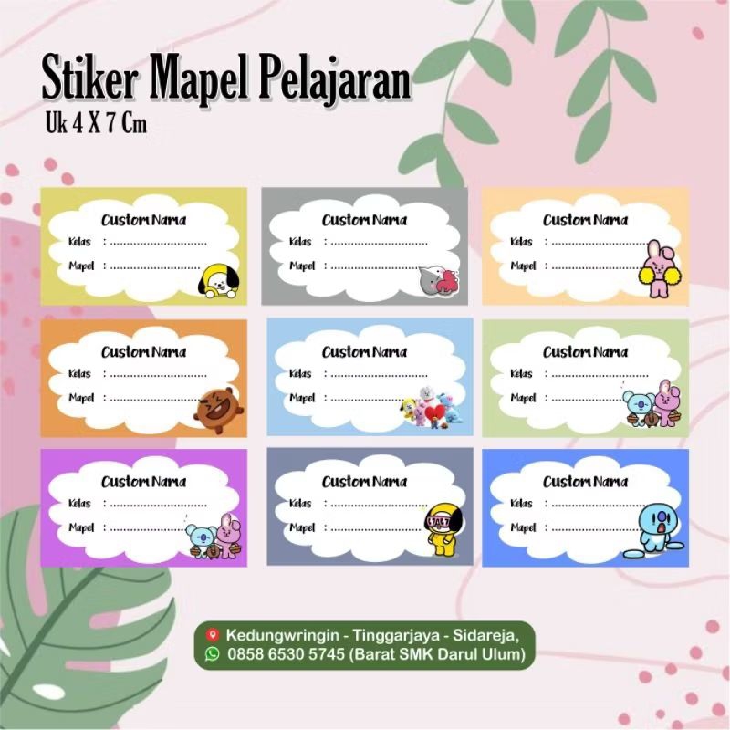 

stiker buku pelajaran