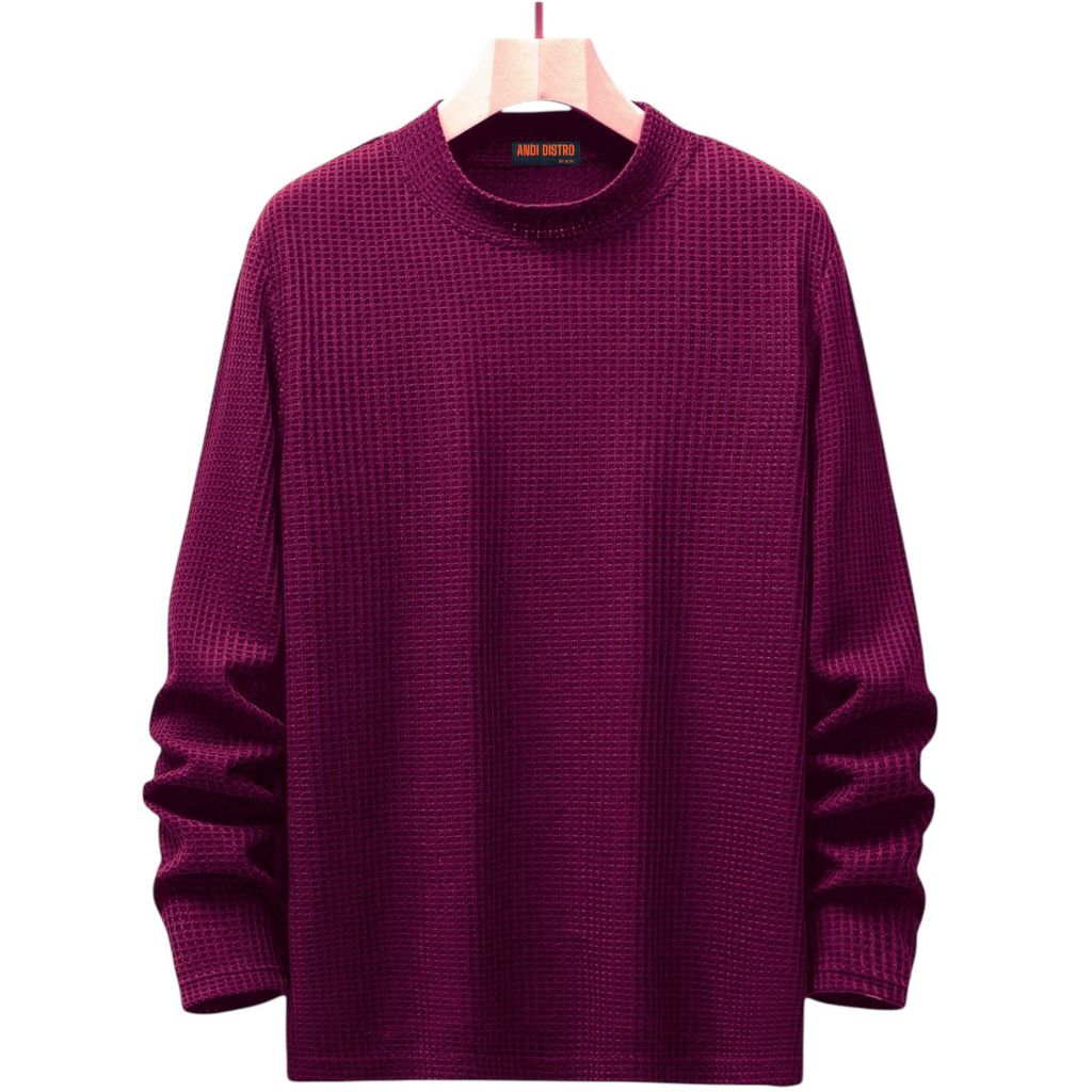 KAOS RAJUT PRIA TURTLENECK LENGAN PANJANG TERBARU/KAOS KNIT TURTLENECK PRIA UNISEX