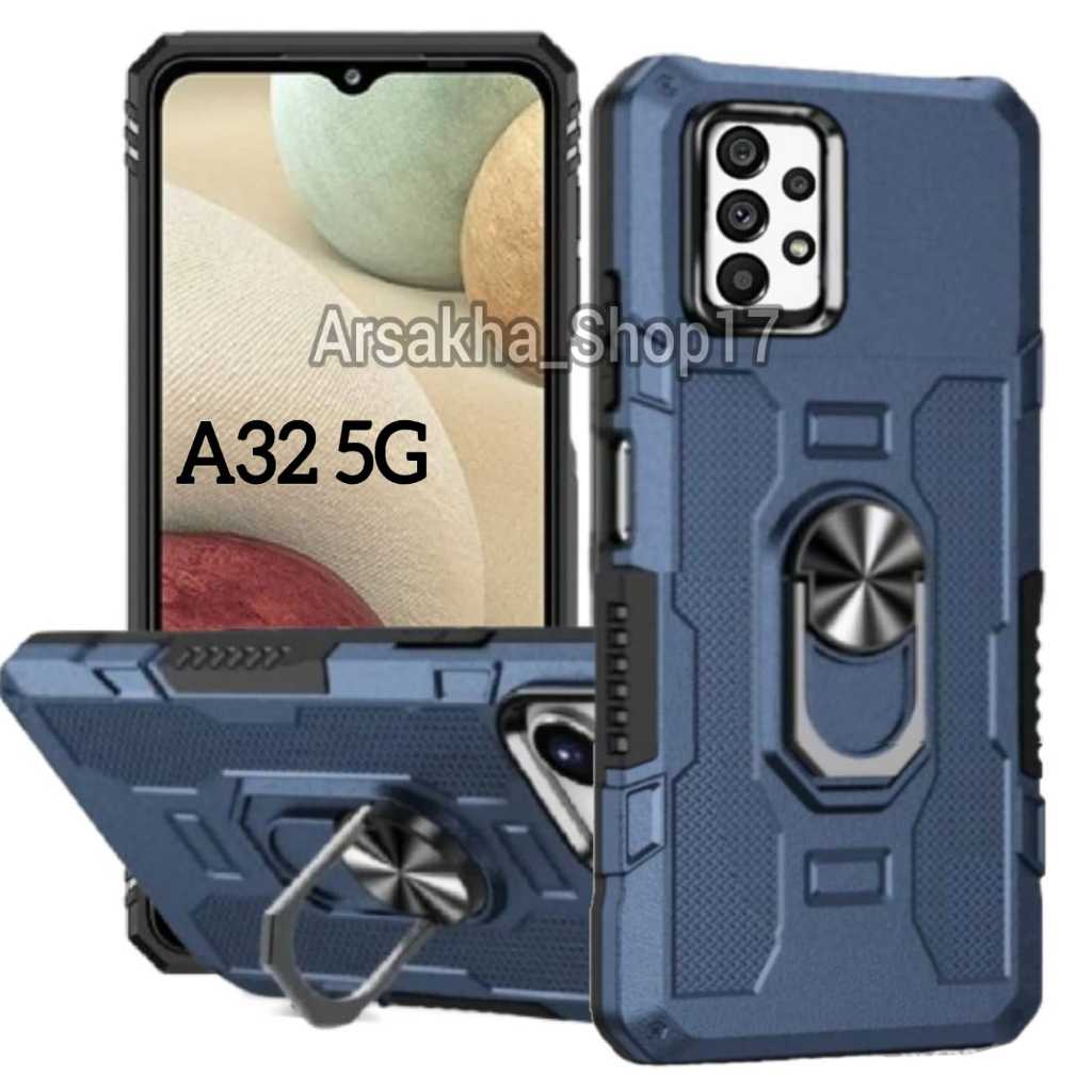 CASE RING FOR SAMSUNG A32 5G HARD CASE ROBOT CARBON FIBRE 360 DEGREE ROTASI RING CASING HP