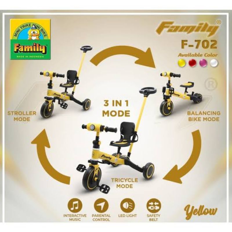 BALANCE BIKE Sepeda Roda Tiga 3 in 1 Family Sepeda Anak Balita