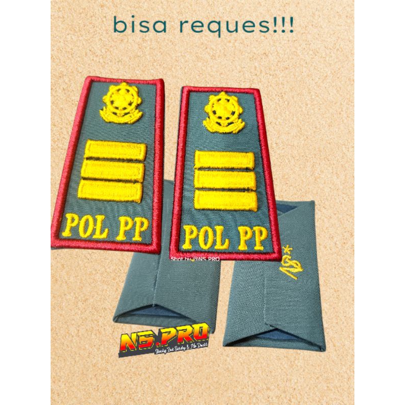 pangkat pdh pol pp bordir timbul  custom