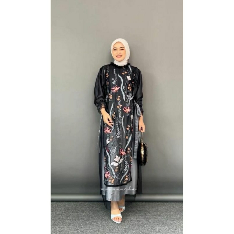 AMEERA DRESS BRUKAT MEWAH GAUN KONDANGAN PREMIUM TILE BROKAT BORDIR  GAMIS WISUDA TUNANGAN WANITA MU