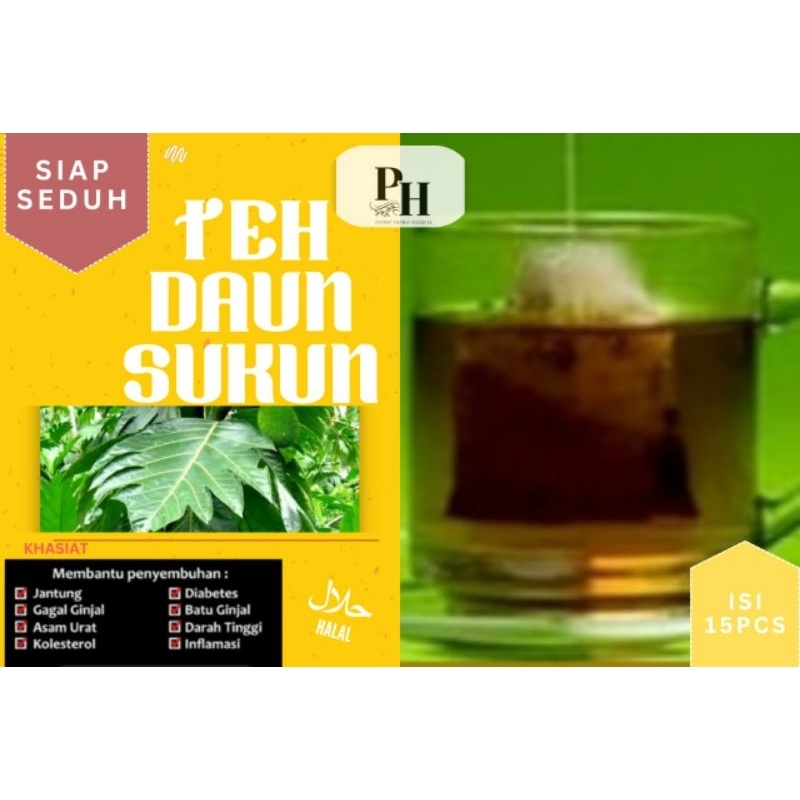 

Teh Daun Sukun Original siap seduh isi 15 pcs herbal alami