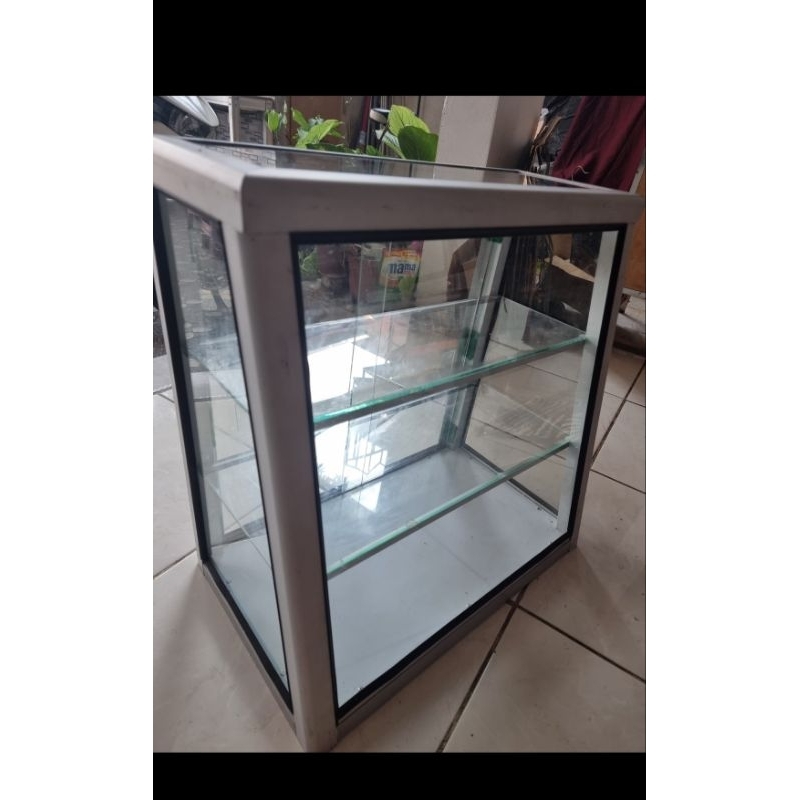 etalase kaca mini makanan serbaguna 50x50x30