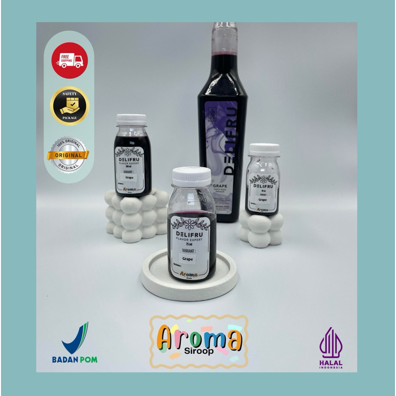 

Delifru Syrup - REPACK Sirup Delifru Grape Premium ( 100ml - 75ml - 30ml ) Asli 100% ORIGINAL
